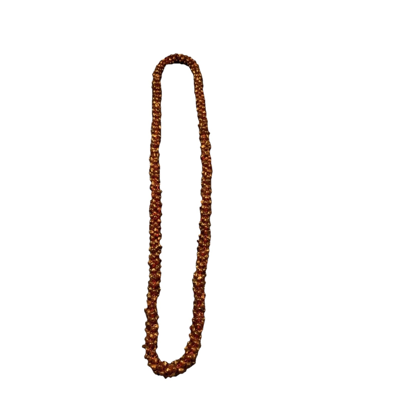 Vintage Natural Beeded Hand Strung Rhodolite Garnet Bead Ball 24″ Necklace 94g