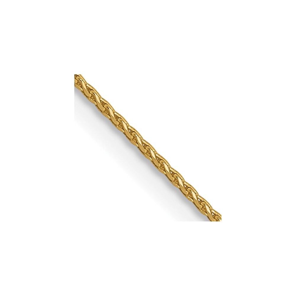 14K Yellow Gold 0.65mm Spiga (Wheat) Chain Necklace 24 Inch Mens Womens