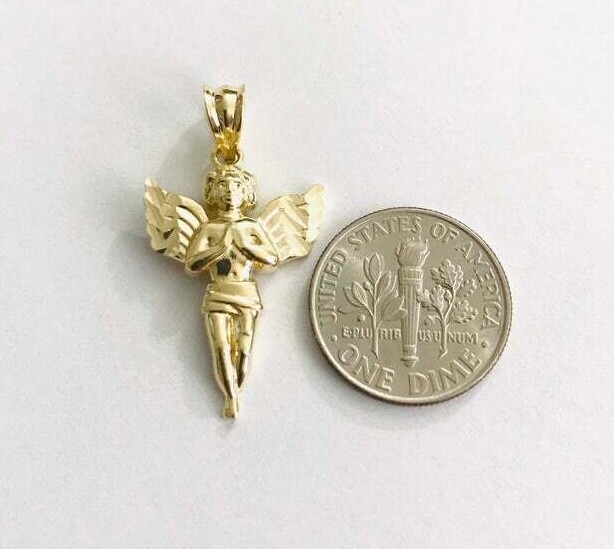 10K Solid Gold Angel Cupid Love Pendant, 10k Solid Gold Angel – G16