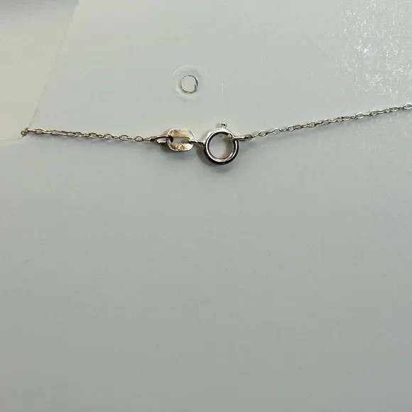 Sterling Silver Crystal Cross Necklace 17″ Stamped 925 Italy Dainty Unbranded