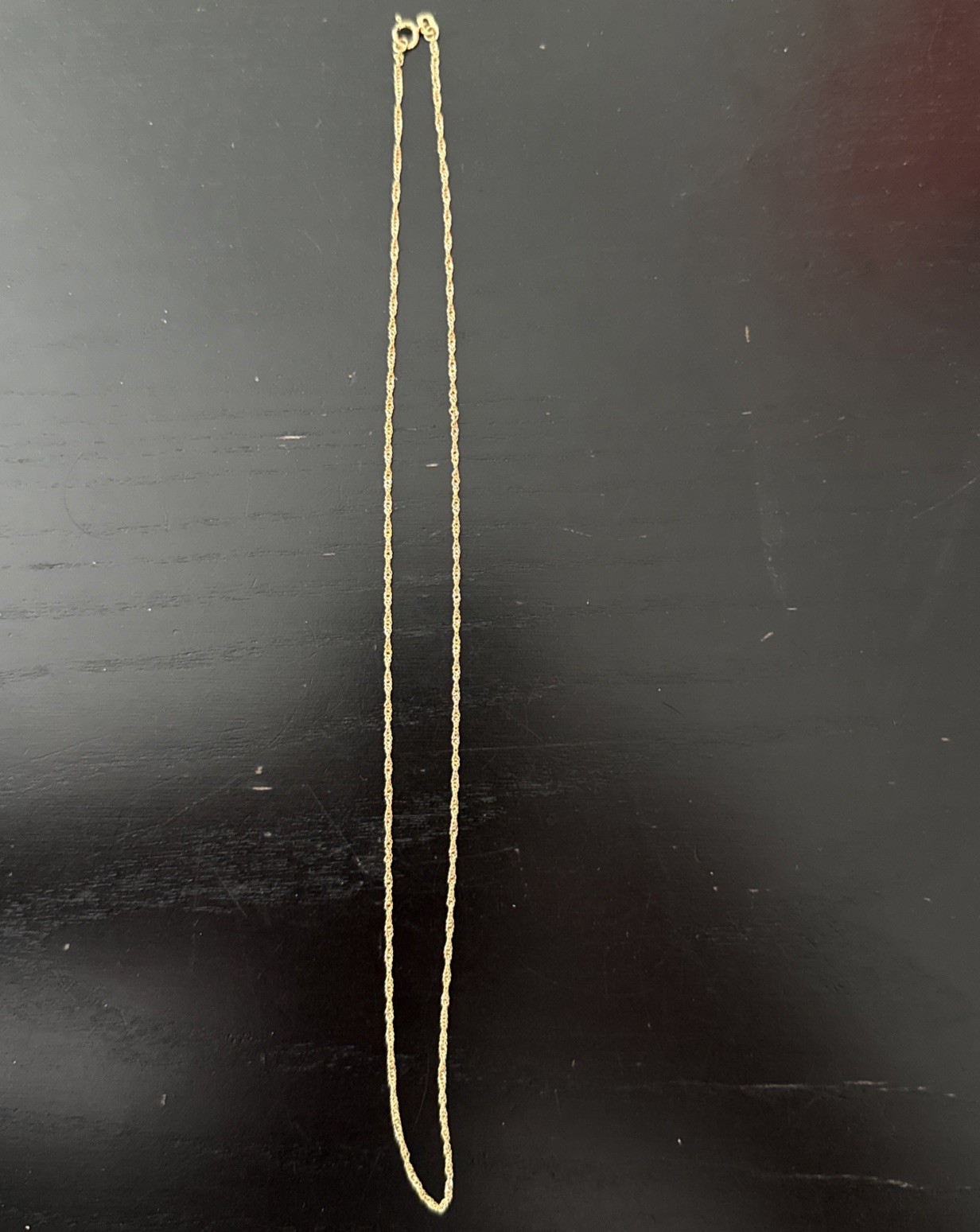 10K Gold Twisted Sigapure Chain Necklace 2mm Width Solid Gold Chain 18 Inches