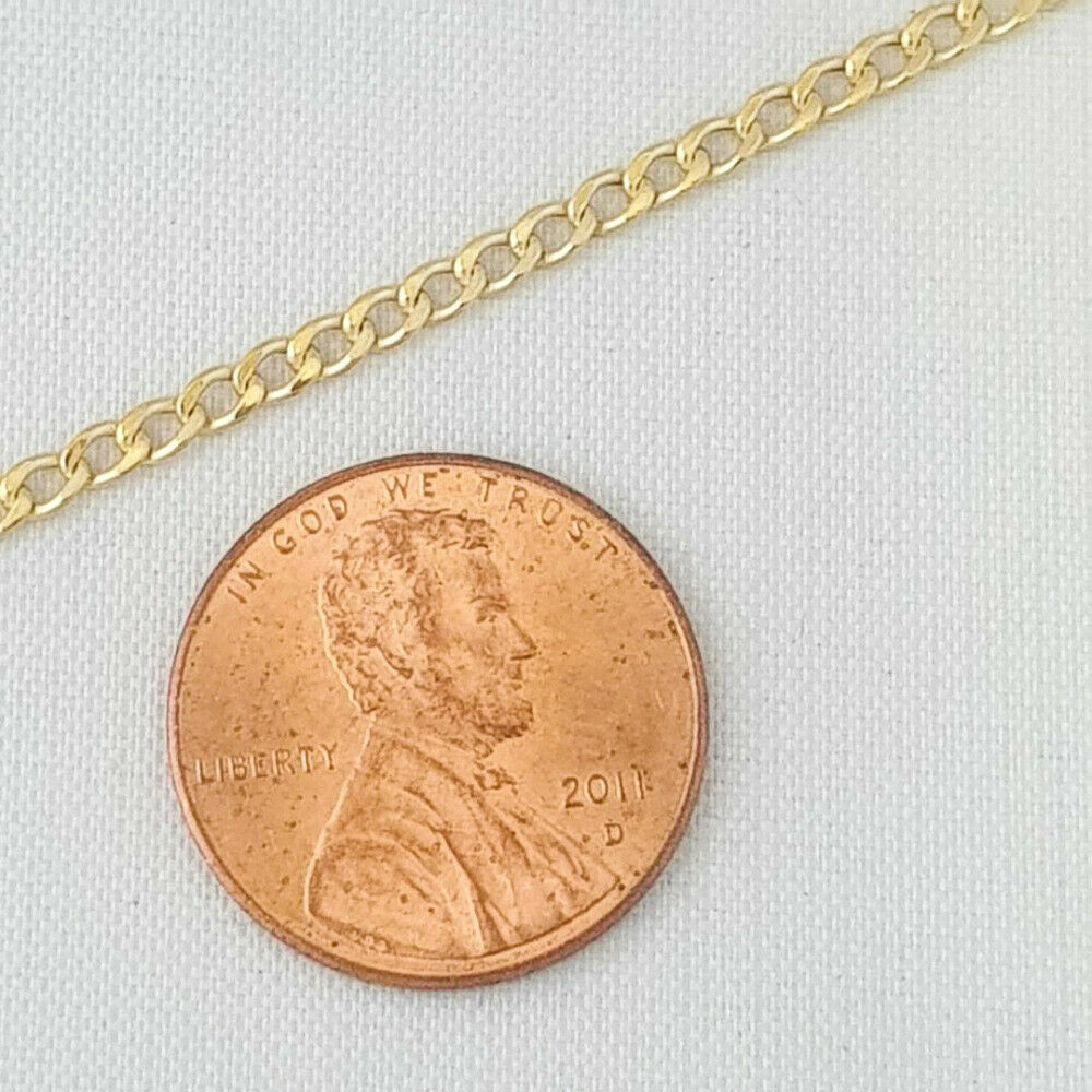 HOLLOW 10K Yellow Gold Men’s Women 2.5mm-7.0mm Cuban Curb Link Chain Necklaces