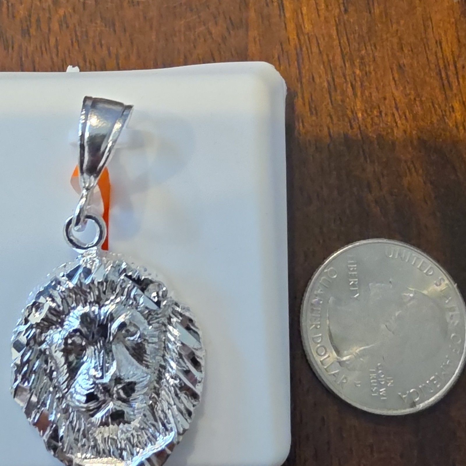 925 Sterling Silver Lion Head Pendant Animal Theme No Stone Silver Color