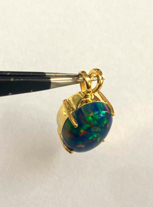 4Ct Oval Cut Natural Fire Opal Solitaire Pendant Necklace 14K Yellow Gold Plated