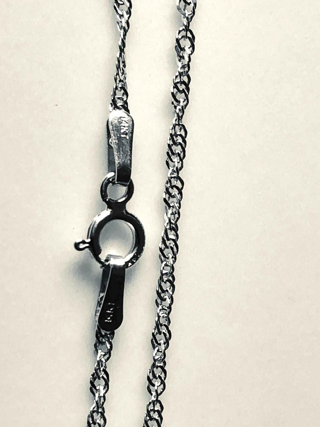 14K Solid White Gold Singapore Chain W:1.2 MM Length: 16″ (40 CM) SN-025W-5