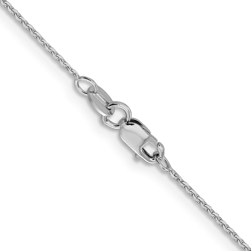 10k White Gold 1.0 mm Diamond-cut Cable Chain Necklace 18″ 1.49gm