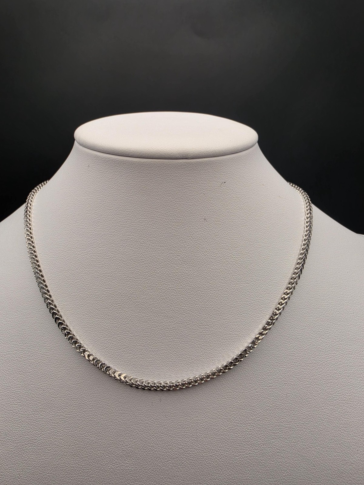 Sterling Silver Franco Chain Necklace | 925 Silver 2mm Chain 16 Inch