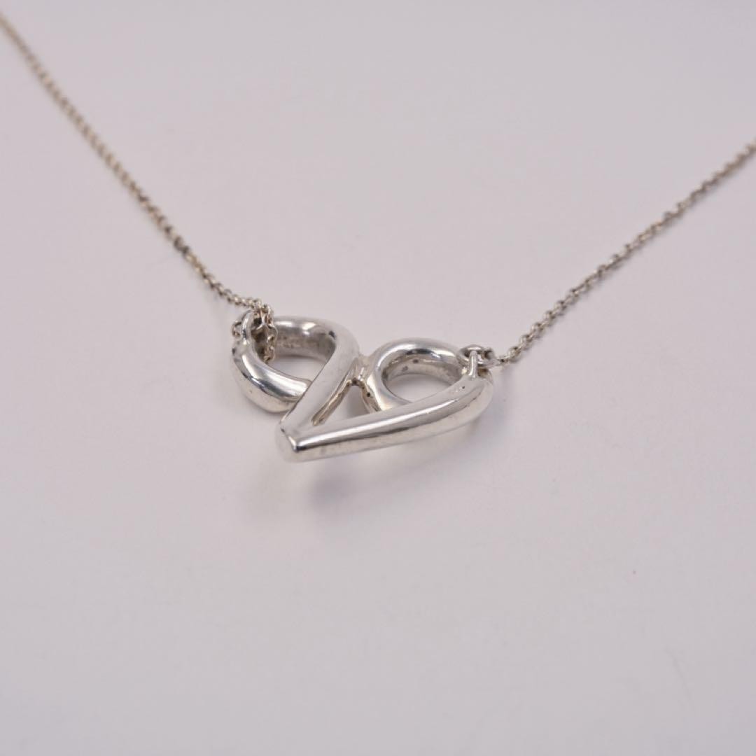 Tiffany & Co. Paloma Picasso Alphabet V Necklace Silver 925 Unisex Used Good