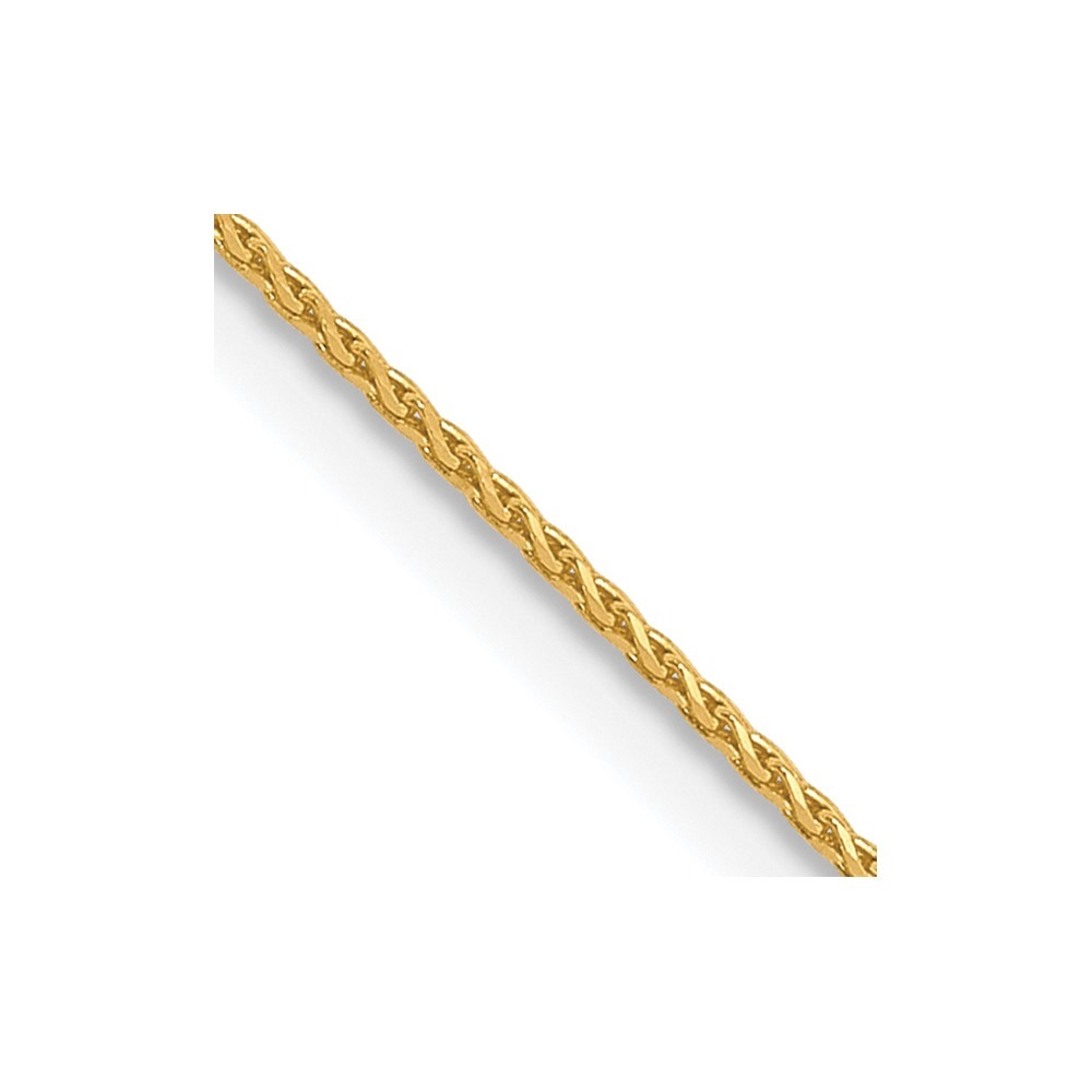 10K Yellow Gold 0.65mm Spiga (Wheat) Chain Necklace 16 Inch Mens Womens