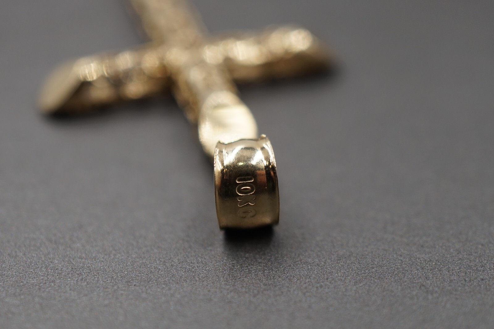 10K Yellow Gold Hollow Tube Crucifix Cross Charm Pendant. 3 Sizes Men Women Kid