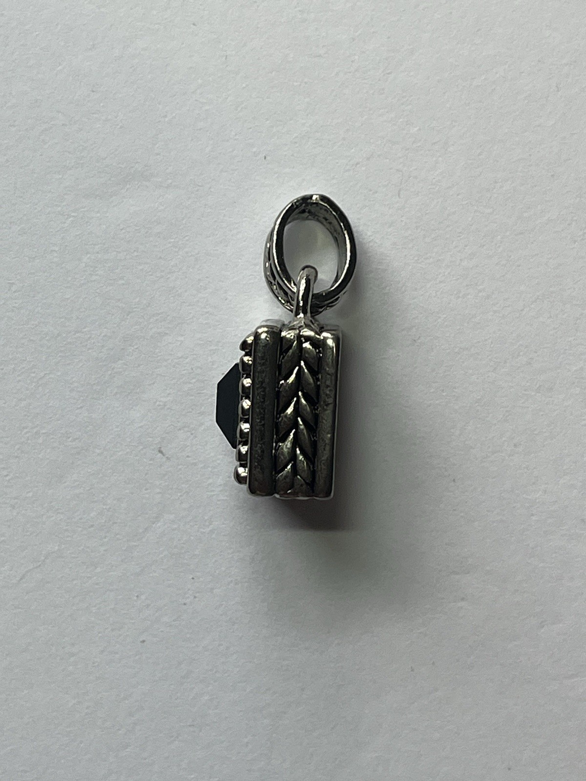 Beautiful Black Onyx Square Silver Pendant Detailed Design
