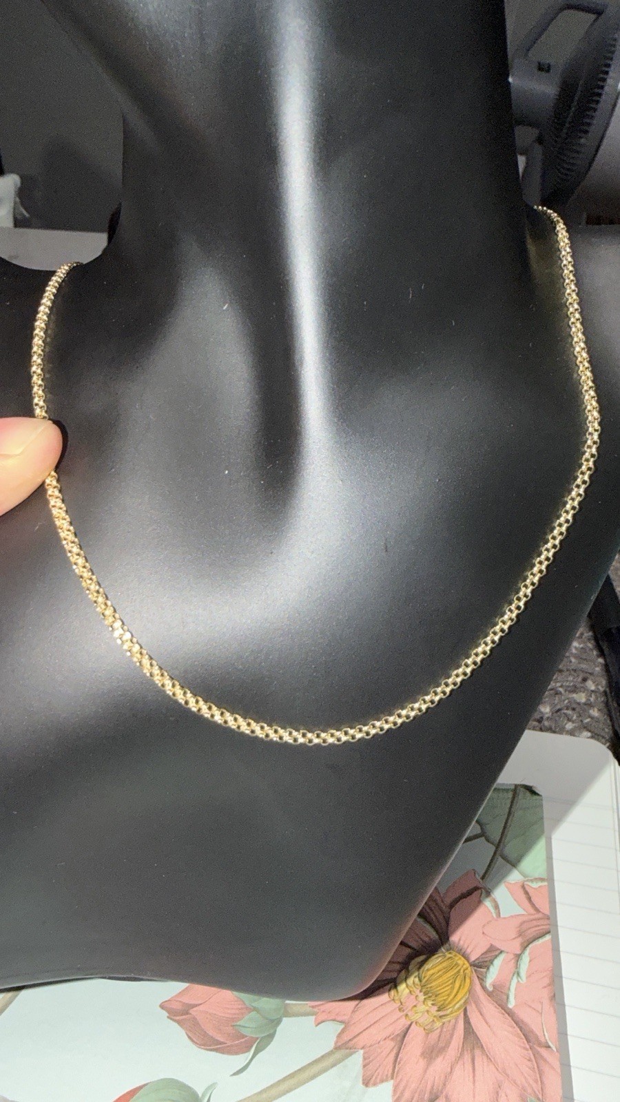 14k Solid Yellow Gold Bismark Chain 16″, – 2.3 mm