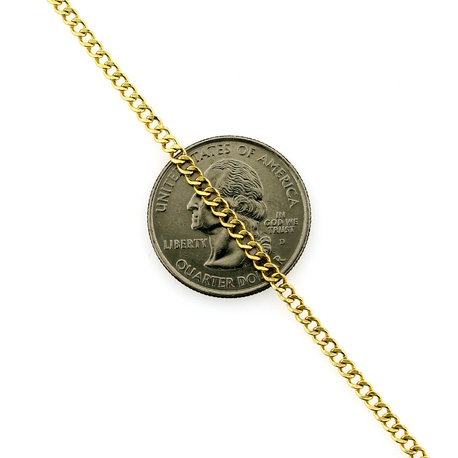 10K Yellow Gold 2mm-6.5mm Curb Cuban Chain Link Necklace or Bracelet 7″- 30″