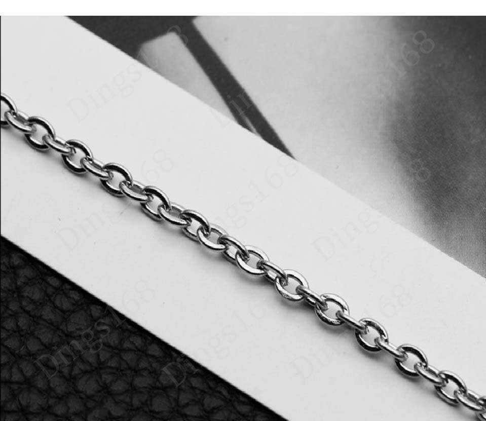 18K White Gold Filled 3mm Wide 16″ 18″ 20″ 22″ 24 26″ Cable Chain Necklace H146W