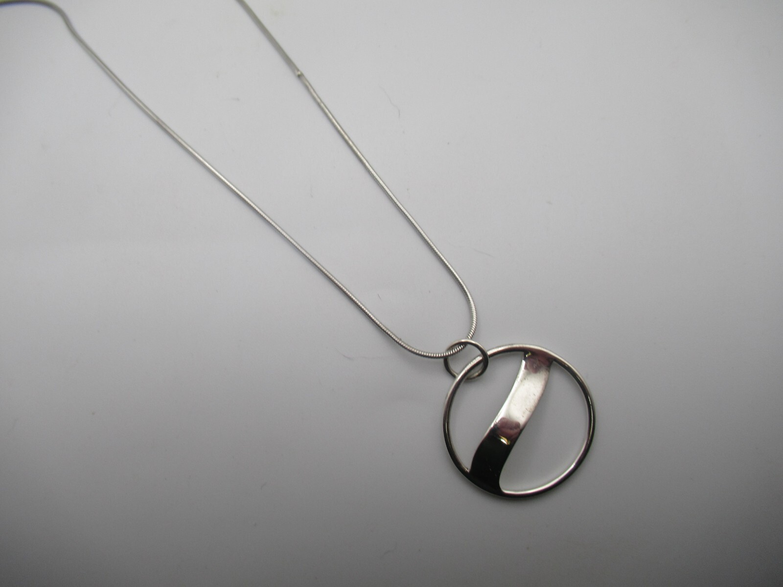 Handmade 23.5 Inch Sterling Silver Circle Pendant