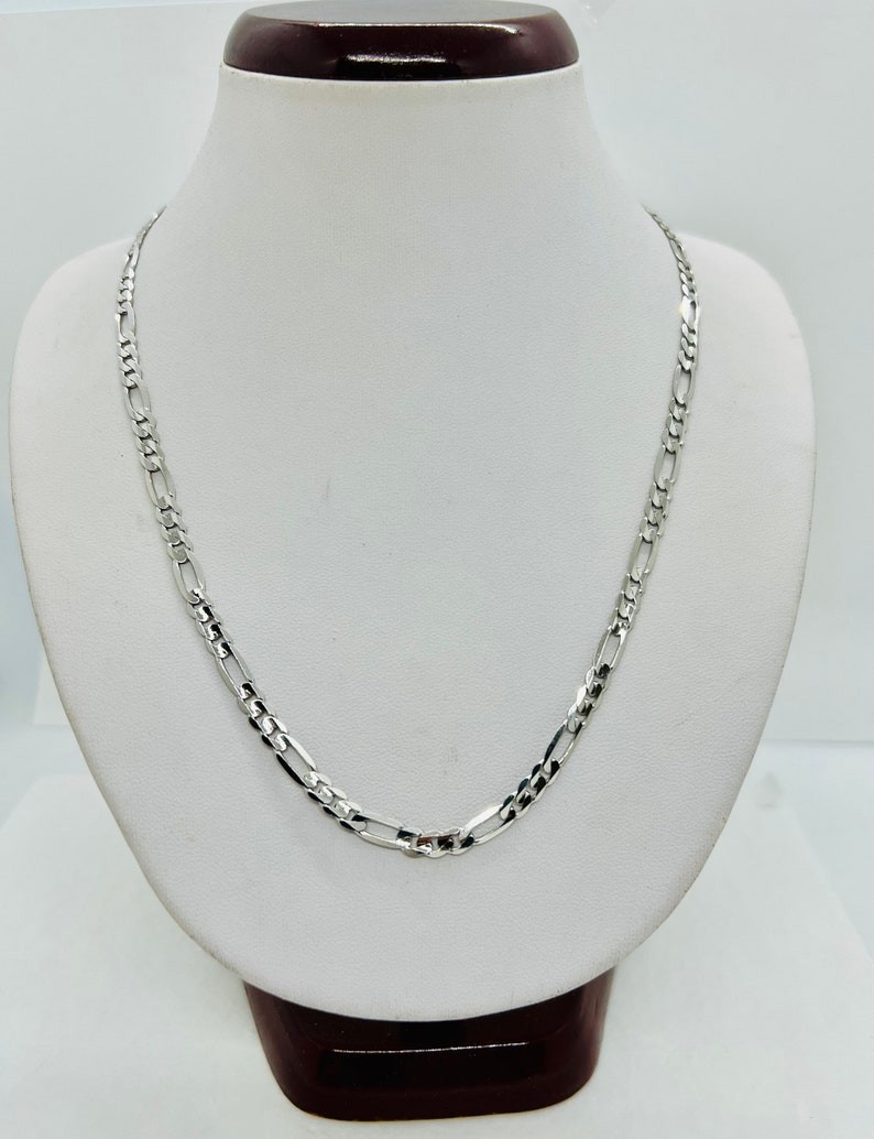 925 Solid Sterling Silver Beautiful Figaro Chain Necklace For Women And Men