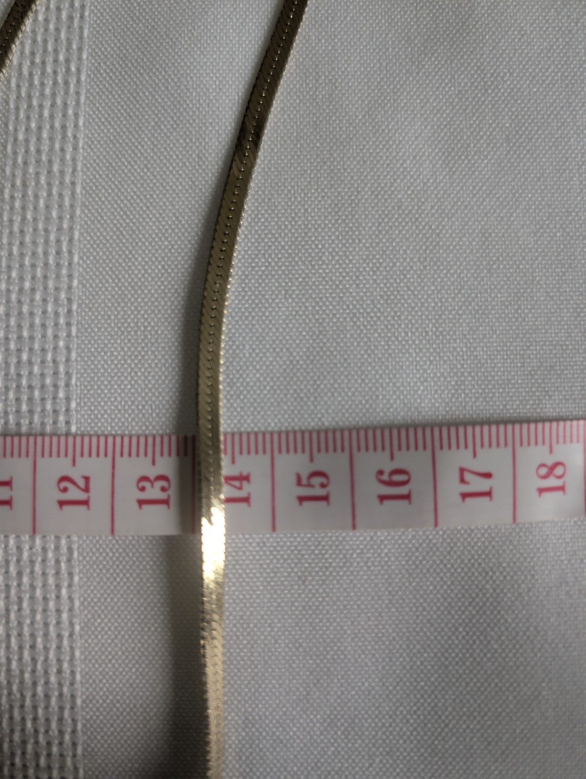 Gold Tone Sterling Silver Herringbone Chain Necklace 3mm 16″