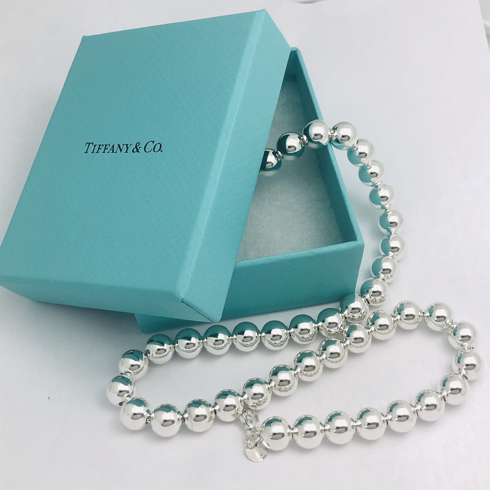 20” Mens Tiffany & Co HardWear Necklace 10mm Bead Ball in Sterling Silver