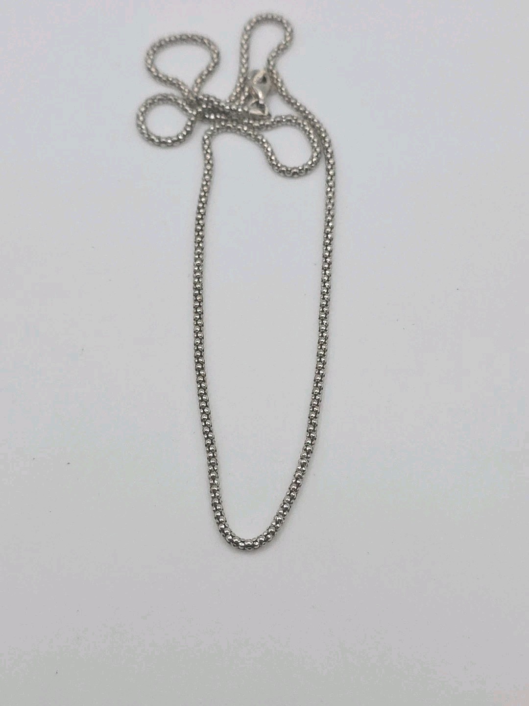 Sterling Silver 925 ATI Popcorn Chain Necklace 18″ 2mm 3.4g