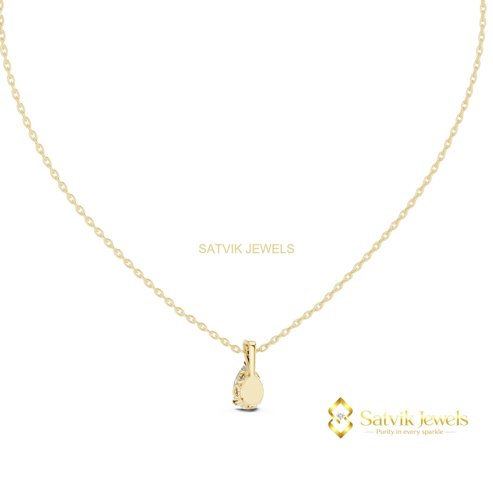VS1/E Lab Grown/CVD 1Ct Diamond Anniversary Bridal Pendant 10K Gold IGI Pear Cut
