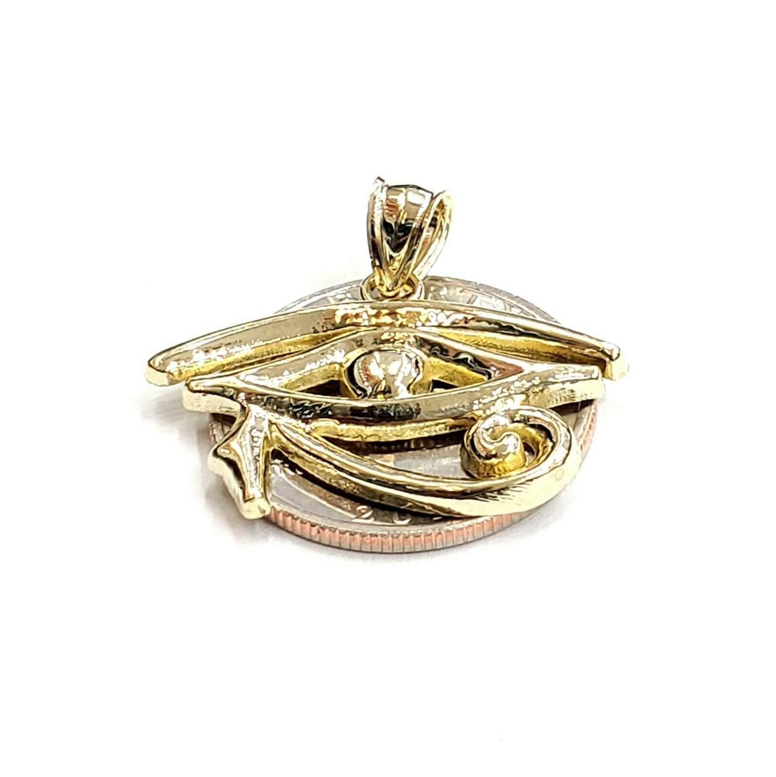 10k yellow Gold Egyptian eye of Horus protection Pendant fine gift jewelry 2.6g
