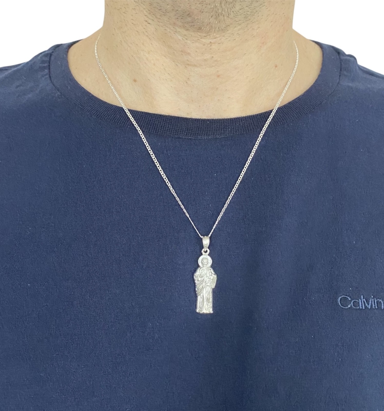 925 SILVER SAINT JUDE NECKLACE 20” LONG/PLATA CADENA DE SAN JUDAS 20″ LARGO- SN6