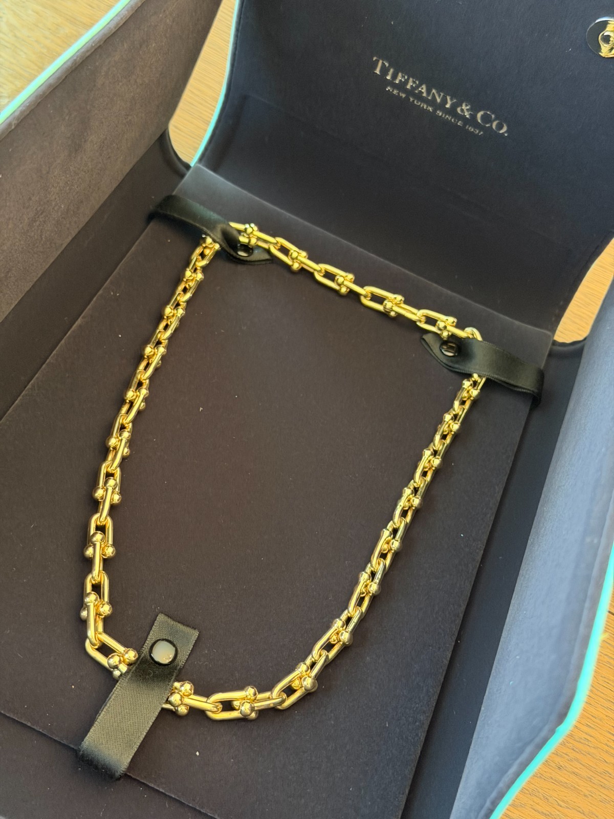 Tiffany & Co. HardWear Medium Link Necklace 18K Yellow Gold 18″ w/ Box