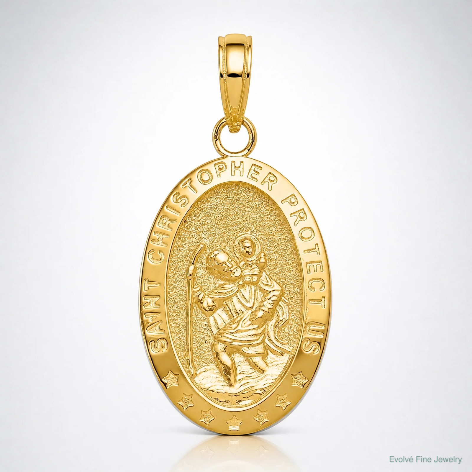 10K / 14K Yellow Gold Saint Christopher Medal Pendant