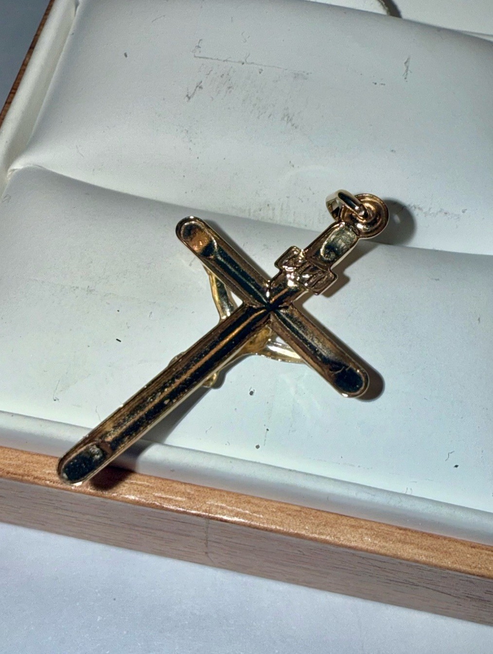 ESTATE Solid 10K Gold Two-Tone Crucifix Cross Pendant