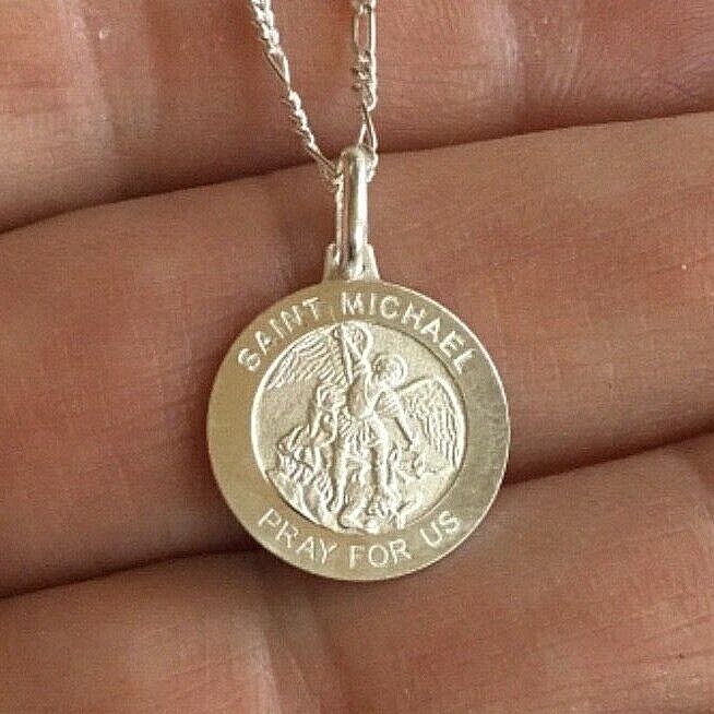 925 STERLING SILVER S.MICHAEL NECKLACE 20″/CADENA DE SAN MIGUEL EN PLATA – 15mm