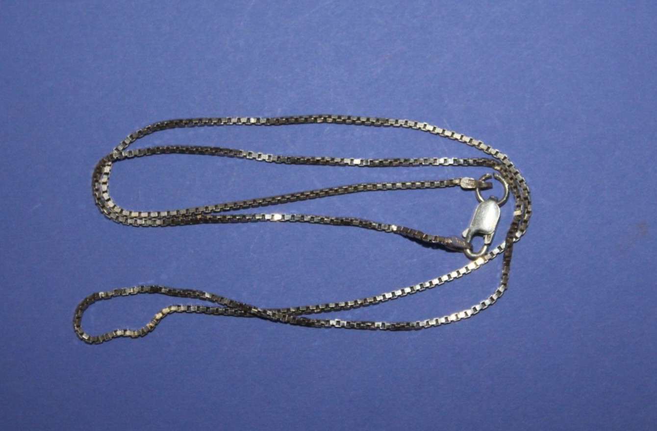 Sterling Silver Thin Box Chain Necklace 21.5″ Length [013GCM]