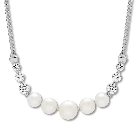 Kay Jewelers Cultured Freshwater Pearl Necklace Sterling Silver 18 inches – NIB