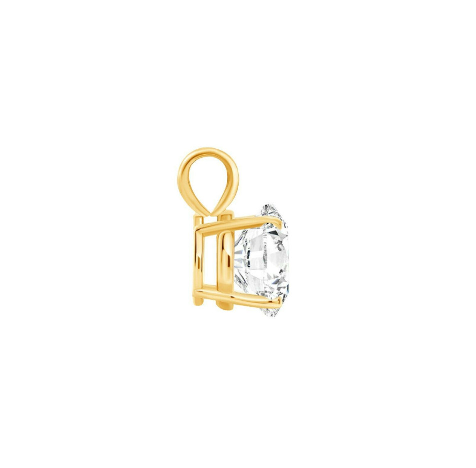 2 Carat Moissanite Necklace in 14 Karat yellow Gold with 14K Box Chain-18 inches