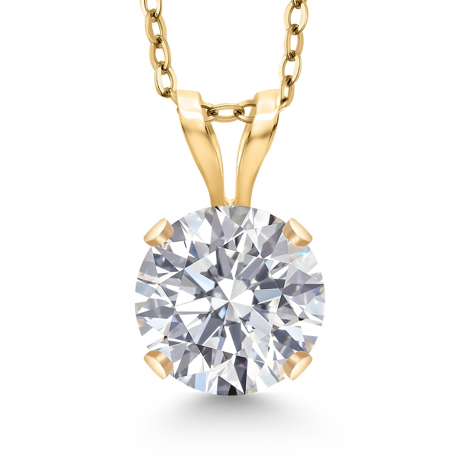 0.75 Cttw IGI Certified Lab Grown Diamond in 14K Yellow Gold Necklace for Women