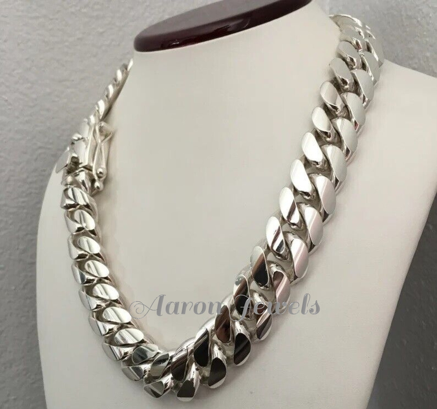 Men’s Miami PLAIN Cuban 20mm x 26″ LINK Chain 925 Sterling Silver ITALIAN LOCK