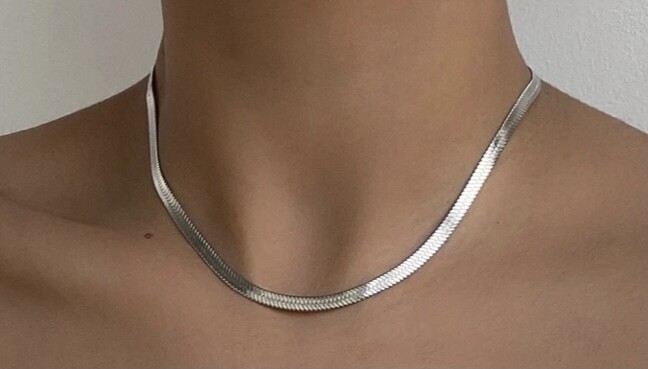 925 Sterling Silver Snake Herringbone Necklace Chain 16″, 18″, 20″ and 22″ Long