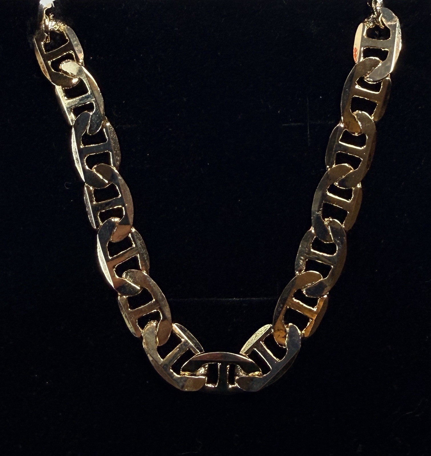 Men/Women 24.5” 14k stamped 9.1mm Gold Filled Mariner Chain Necklace 49.61 g