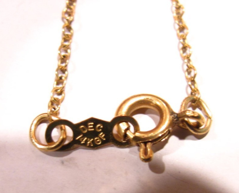 Vintage dec CURTIS 14K GF Pendant On original dec 14K GF Necklace Chain 18″