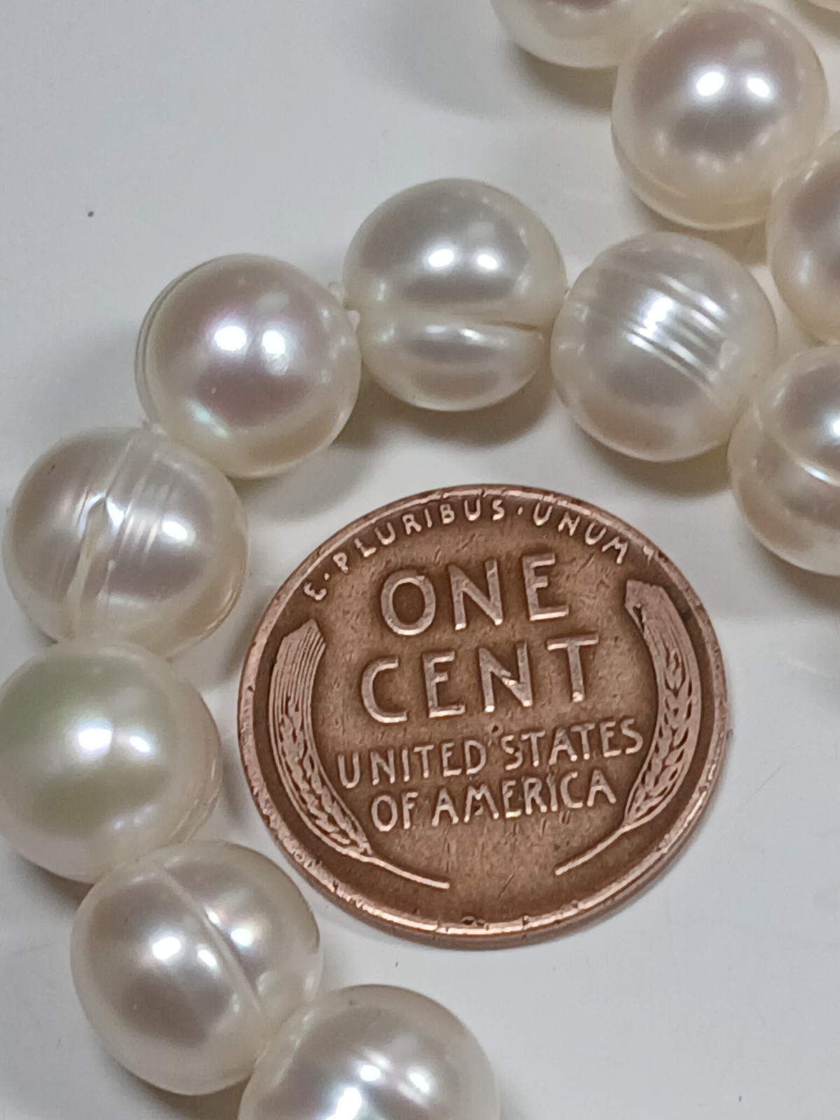 New With Tag Honora Large 9mm White Freshwater Pearl 62 Inch Necklace