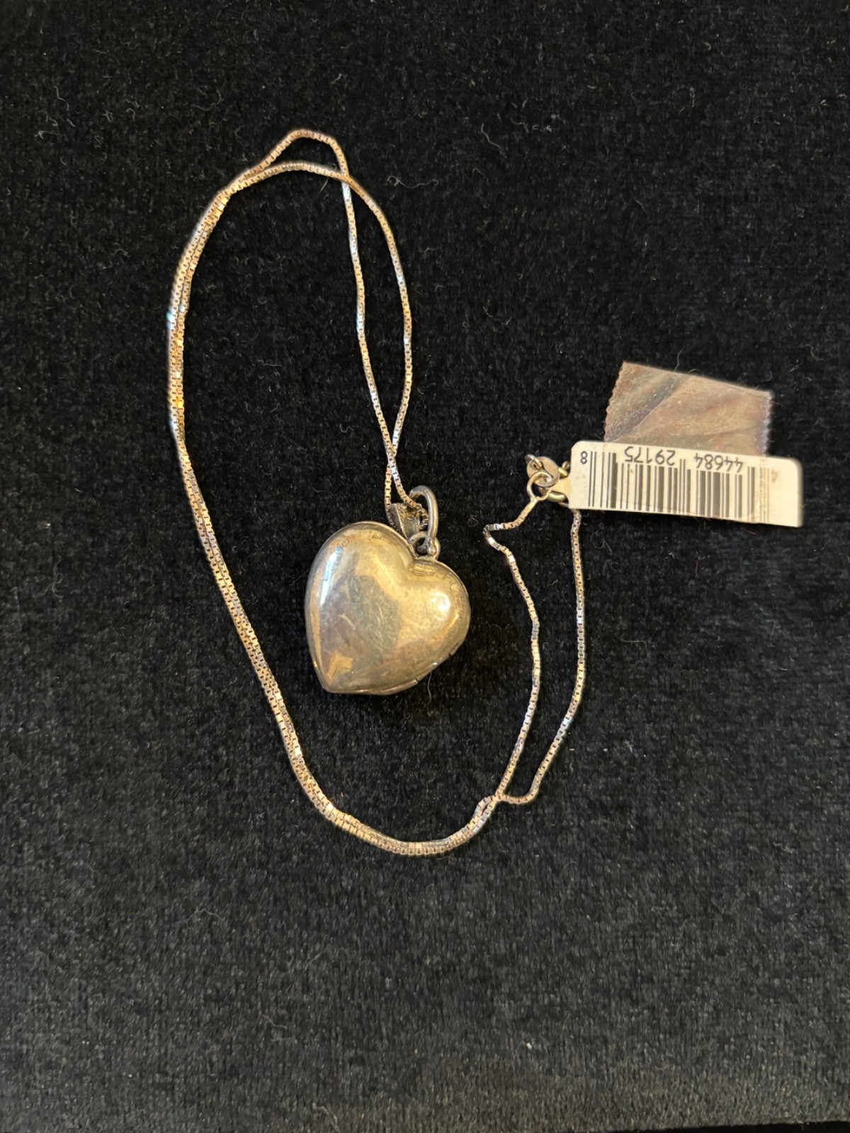 STERLING & MARCASITE HEART LOCKET & CHAIN OPENS FOR PHOTOS ORIGINAL TAG