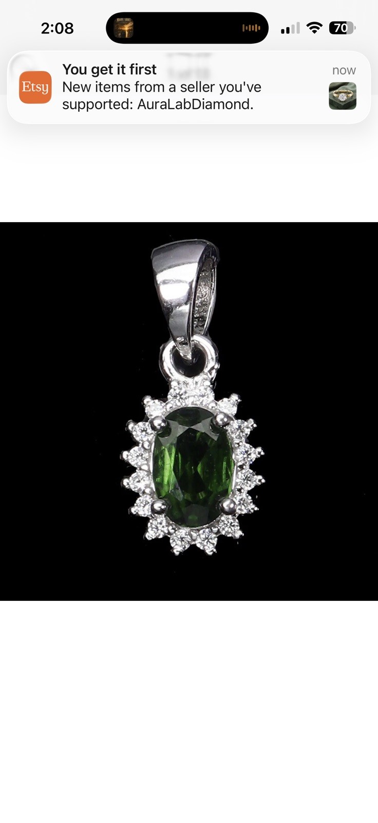 Stunning Natural Chrome Diopside w/Halo Pendant Necklace 925 Sterling Silver 18”