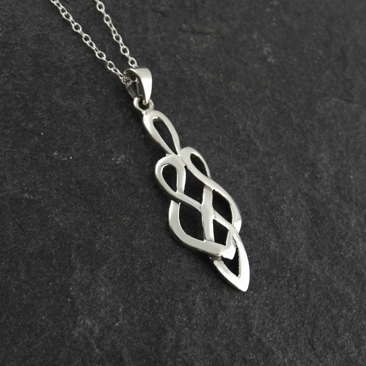 Celtic Love Knot Pendant Necklace – 925 Sterling Silver – Infinity Irish NEW