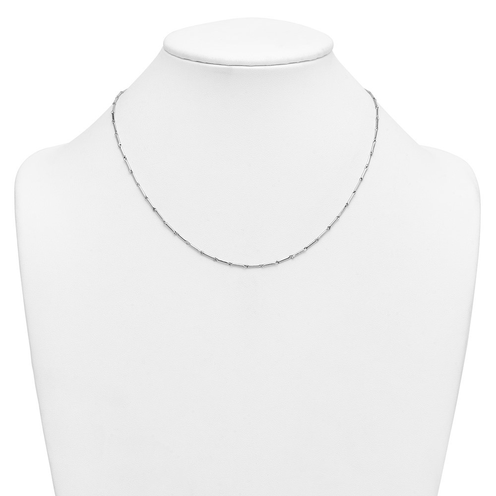 14K White Gold Polished Bar Link 18in Necklace
