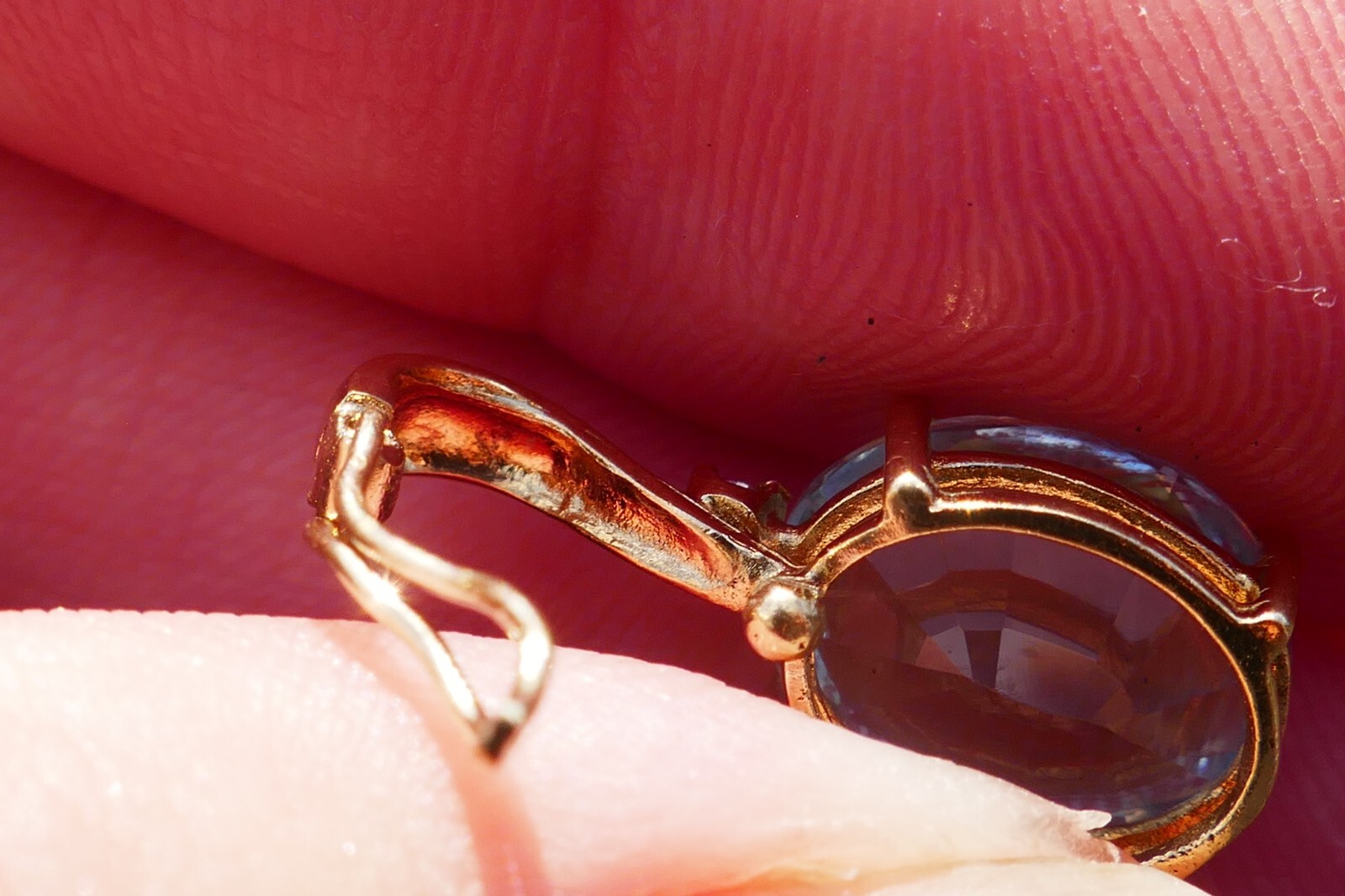 Lovely 14kt Yellow Gold Blue Topaz & Accent Diamond Pendant / Enhancer