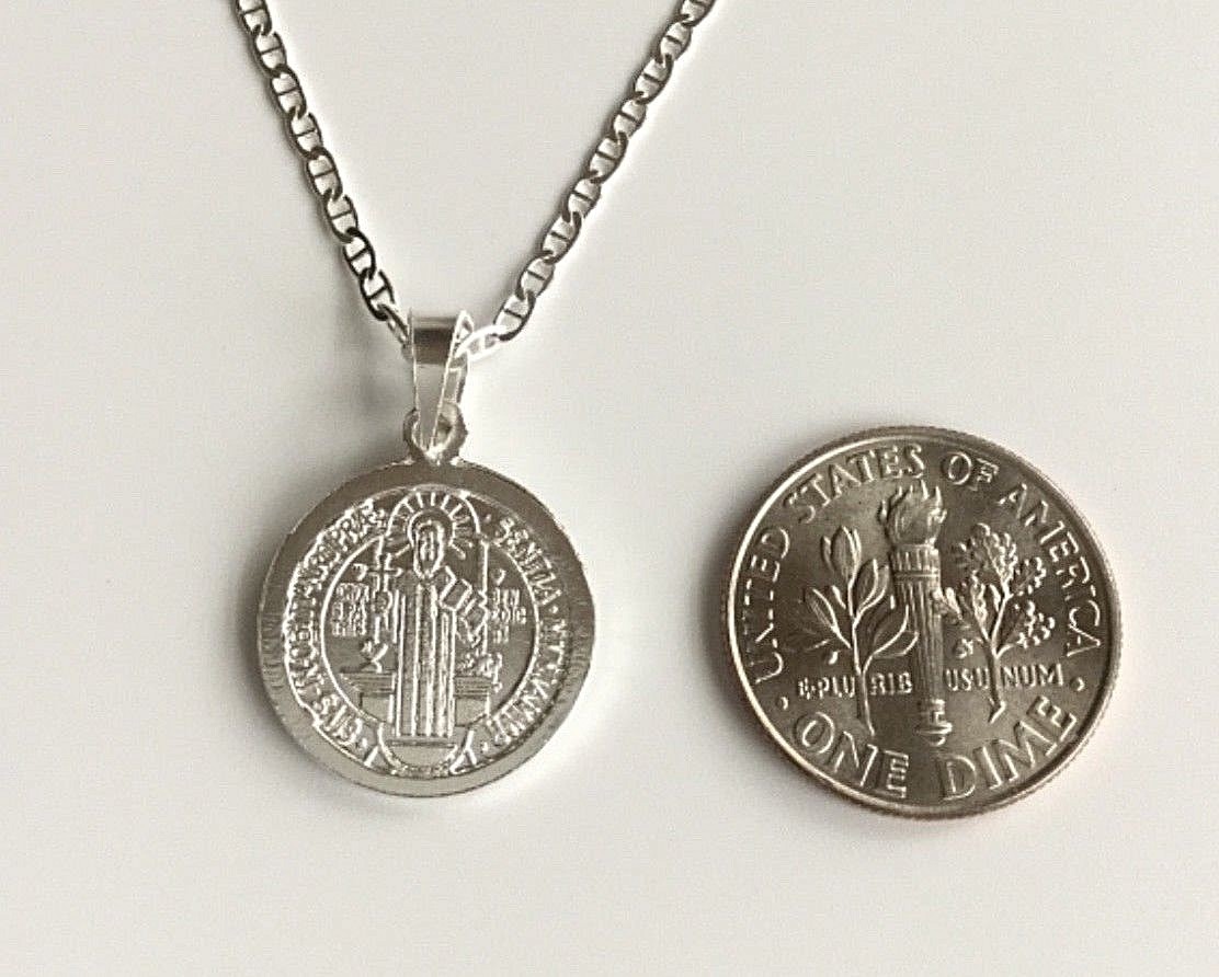 925 SILVER SAINT BENEDICT NECKLACE 18″/CADENA DE SAN BENITO EN PLATA 18″-15mm #2