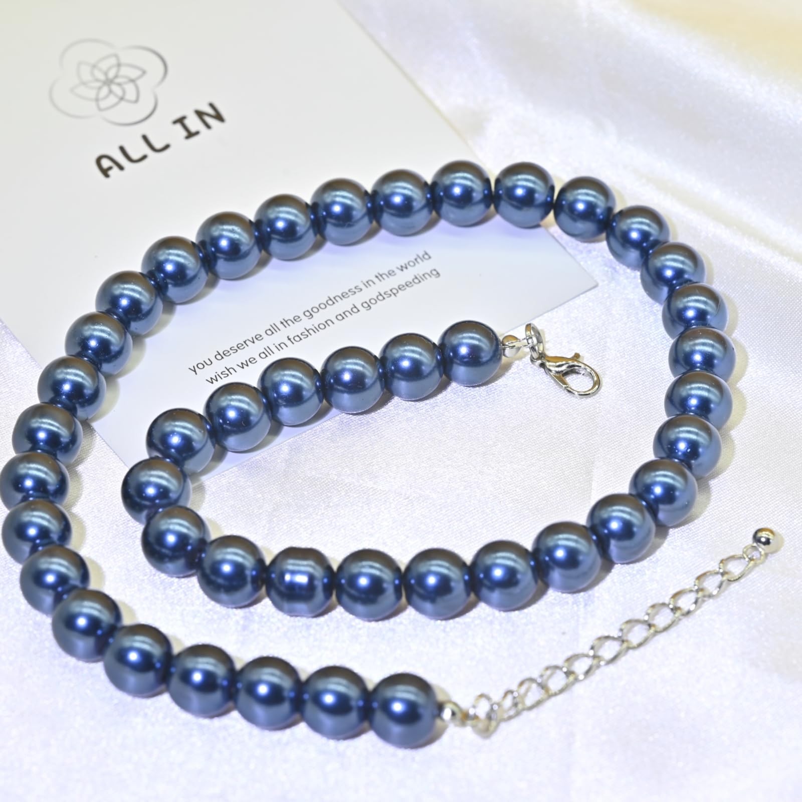 Colorful Mood Choker Baroque Bead Imitation Pearls Necklace, Women, Adults Simpl