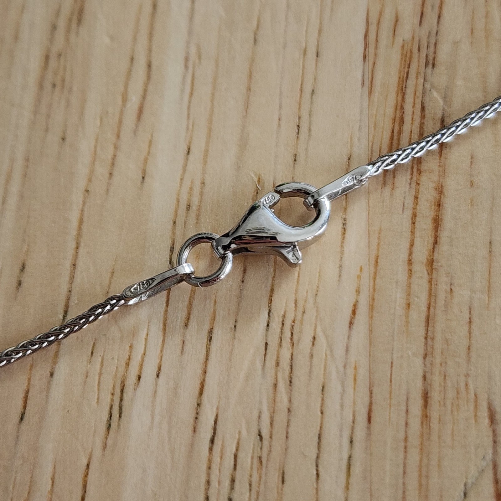 18k white gold YVEL BIWA COLLECTION pearl diamond pendant wheat chain necklace