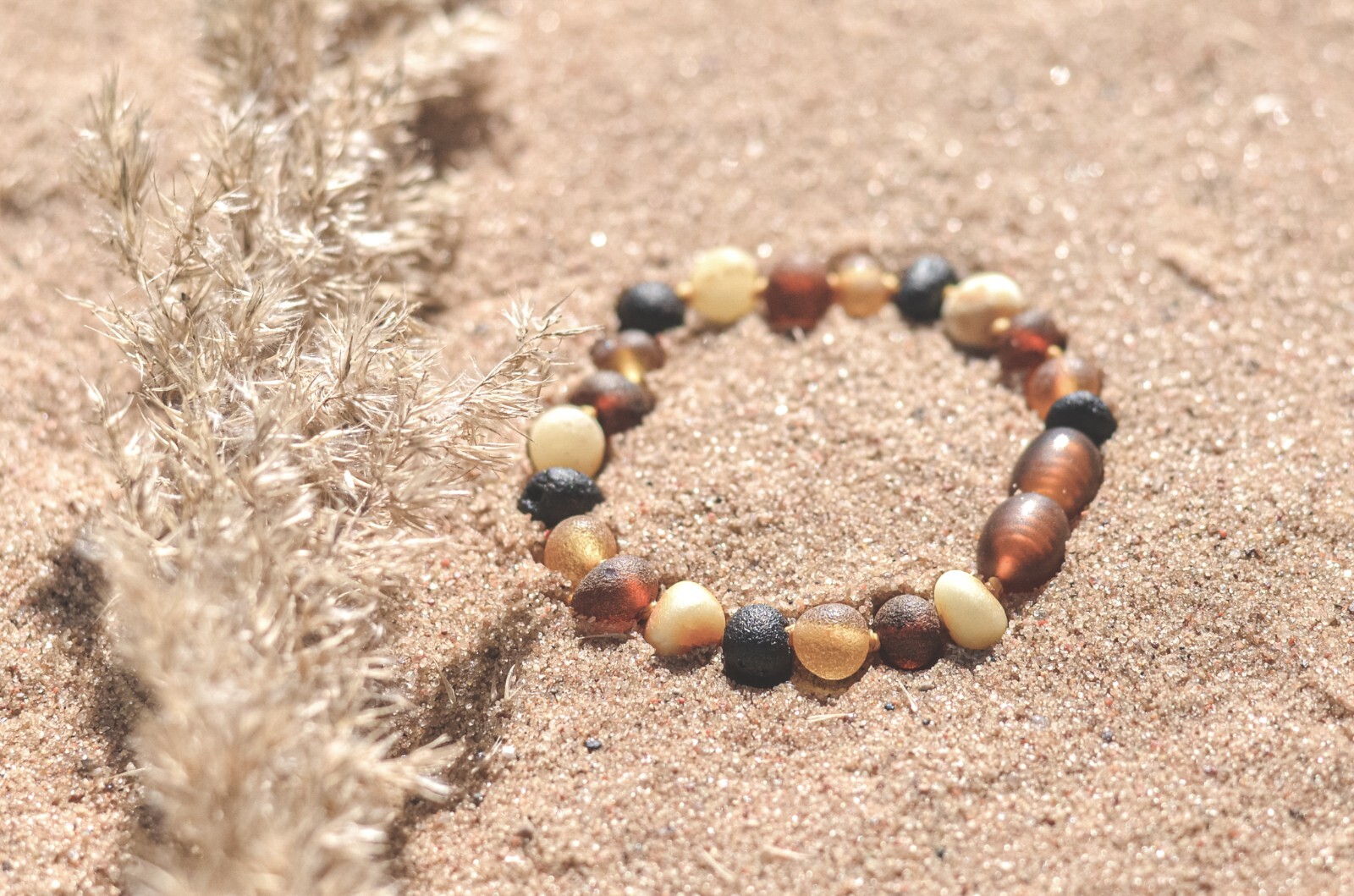 RAW BALTIC AMBER bracelet – unpolished Amber Multi 4 color design