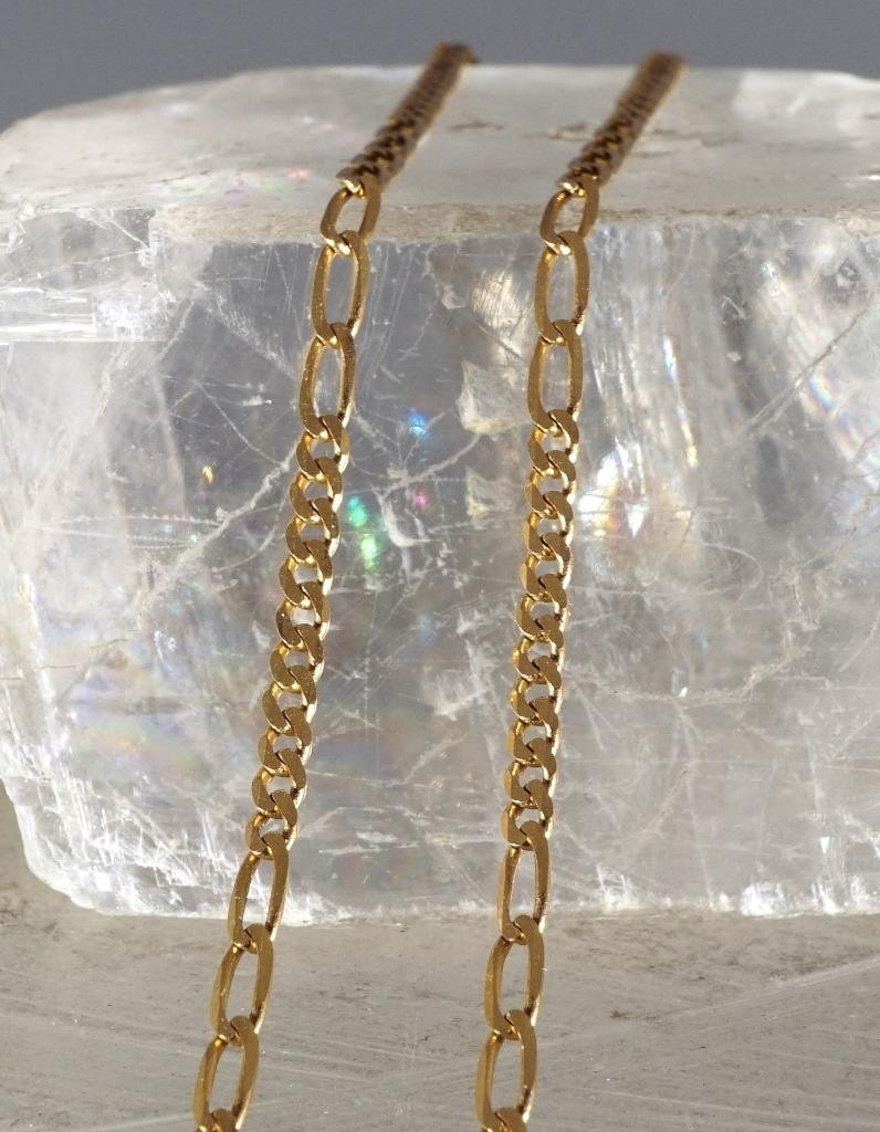 14K Yellow Gold Curb/Elongated Curb Chain 2 mm Width 3.8 Grams 18″