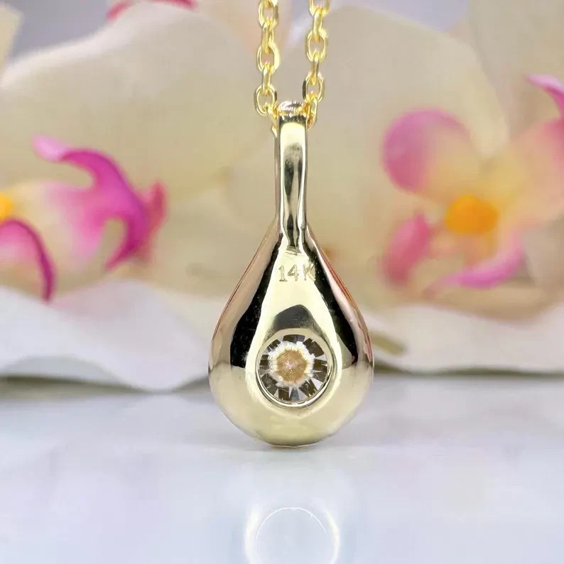 14K White Gold Pendant 2.00 CT Round-Cut Lab Grown Diamond EF/VS1 IGI NO Chain